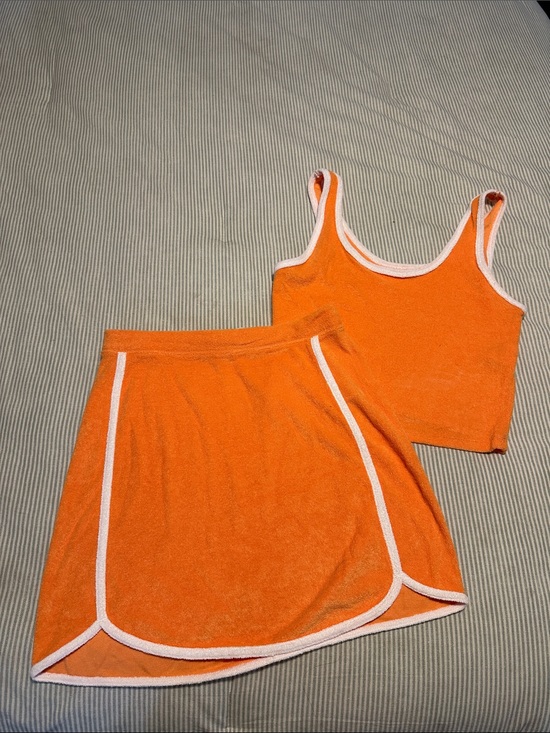 Hollister Dresses & Skirts - Hollister Orange Terry Crop Top with Skirt